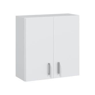Dmora Armario Colgante Multiusos De Dos Puertas Con Dos Baldas Extra&iacute;bles, Color Blanco, 59 X 60 X 26,5 Cm., Con Embalaje Reforzado - Dmora