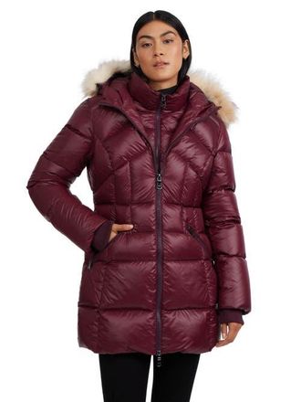 Pajar Womens Ares Fixed Hood Puffer with Fixed Bib in Ox Blood at Nordstrom, Size Medium