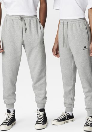 Converse Jogginghose CONVERSE GO-TO EMBROIDERED STAR CHEVRON BRUSHED BACK FLEECE SWEATPANT, Herren, Gr. XXL, N-Gr, grau (vintage grau heather), angeraute Sweat