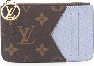 Louis Vuitton Blue Brown Monogram Leather Pvc Coin Purse/Coin Case (Pre-Owned)