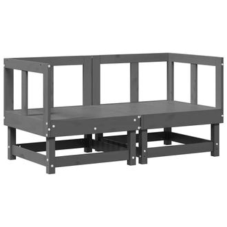 Berkfield Home Beautiful Corner Sofas with Cushions 2 pcs Grey Solid Wood Pine