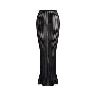 Dondup Slim Lurex Knit Skirt - female - Dondup - Maxi Skirts - Black - S - Skirts