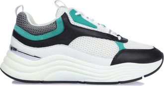 Mallet Footwear Mens Cyrus Trainers in White & Black Leather - Size UK 13