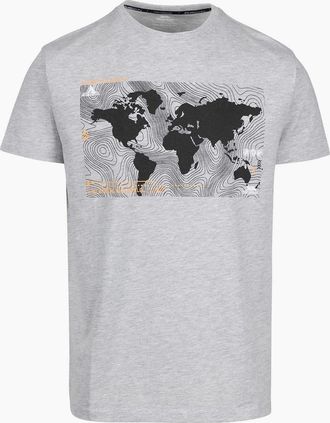 Trespass Mens Chera Geographic Print Crew Neck Short Sleeve T-Shirt - Grey - Size: 36