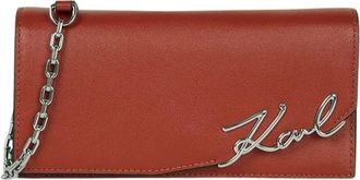 Karl Lagerfeld K/Signature Portemonnee - Dames - Portefeuilles - Rood - ONE Size - Leer - Accessoires