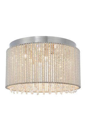 Netlighting Galina 10 Light Flush Light Chrome Plate & Clear Crystal G9