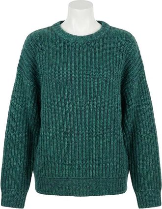 Faherty Womens Heirloom Cotton Relaxed Crewneck Sweater In Seamoss Stripe