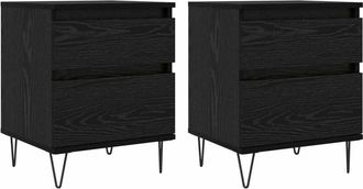 vidaXL Mueble Cama Roble Negro 40 X 35 X 50 Cm Madera De Ingenier&iacute;a Vidaxl