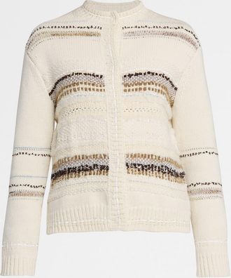 Lafayette 148 New York Handwoven Wool-Cashmere Knit Cardigan