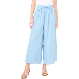 Ted Baker Drawstring Crop Wide Leg Pants in Soft Chambray at Nordstrom Rack, Size X-Small