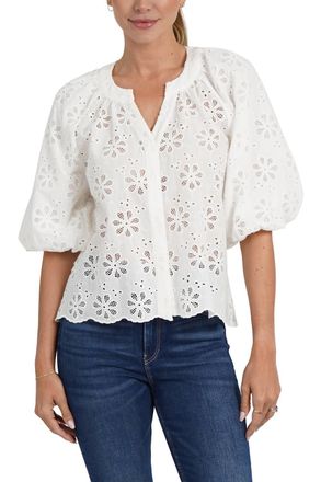Love Token Blake Eyelet Blouse In White