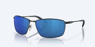 Costa Unisex Turret Polarized Sunglasses In Matte Black + Matte Black/black Blue Mirror