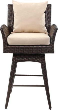 Safavieh Hayes Outdoor Wicker Swivel Armed Counter Stool