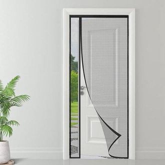 No Brand Cortina Magn&eacute;tica Antimosquitos Para Puerta, Apertura Lateral, 90x220 Cm, Mosquitera, F&aacute;cil Instalaci&oacute;n Sin Taladrar, Ventana, Balc&oacute;n, Negra