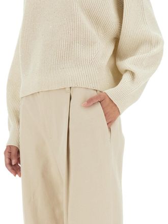 Brunello Cucinelli Cashmere and Wool Blend Sweater - White