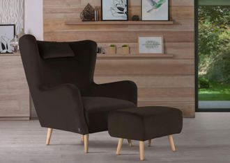 HOME AFFAIRE Sessel »Telford auch in Fellimitat, Sessel B/T/H: 77/92/106 cm« wahlweise mit und ohne Hocker, in vielen Bezugsqualitäten, Ohrensessel