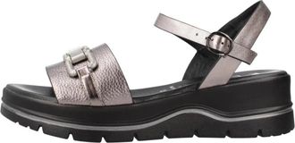 Repo 62241R Sandalia Plataforma - Dames - Sleehakken - Grijs - 39 EU - Leer - Schoenen