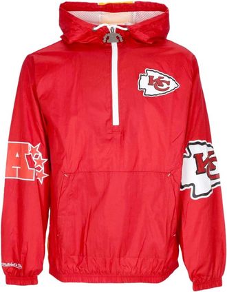 Mitchell & Ness NFL Team Anorak Windbreaker Originele Kleuren - Heren - Fitness - Rood - S - Nylon - Fitness