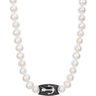 Delmar Cultured Pearl Anchor Pendant Necklace in Ivory at Nordstrom Rack