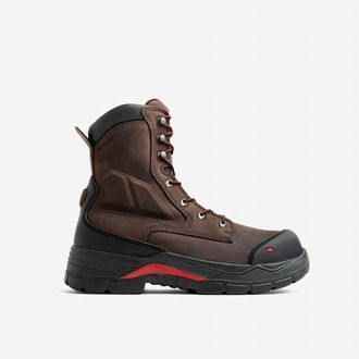 Red Wing Shoes Mens King Toe Waterproof Safety Boots In Brown