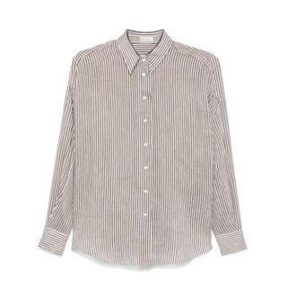 Brunello Cucinelli Dames, Blouses & Shirts, Bruin, Maat: XS Linnen