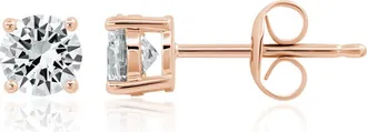 Crislu Brilliant Cubic Zirconia Stud Earrings in 18Kt Rose Gold/clear Stone at Nordstrom