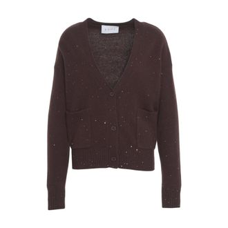 Kaos Cardigans, female, Brown, Size: L Brown Knitwear Aw25 Soft Comfortable Fit