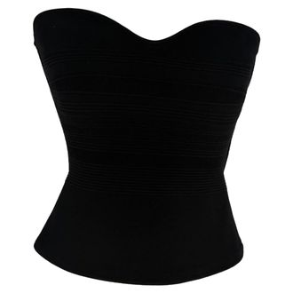 Roland Mouret Sweetheart Neck Tube Top in Black Viscose