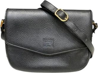 Burberry Pre-owned Cross Body Bags, female, Black, Size: ONE SIZE Pre-owned Leather Shoulder Bag