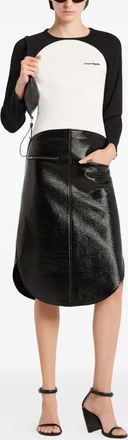 Sportmax Black Refolo Wool Mini Skirt-Donna
