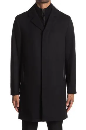 Cole Haan Wool Blend Dickey Coat in Black at Nordstrom Rack, Size X-Large