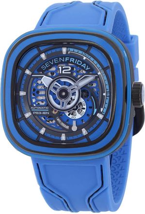 Sevenfriday PS-Colored Carbon Automatic Day-Night Blue Dial Mens Watch PS3/04