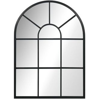 HOMCOM Homcom - Espejo Decorativo De Pared 50x70 Cm Espejo De Ventana De Metal Para Sal&oacute;n Dormitorio Entrada Estilo Moderno Negro