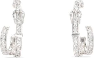 Herm&egrave;s Orecchini Etrivi&egrave;re in oro bianco con diamanti anni 2020 - Argento