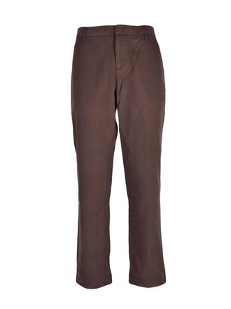 Dondup Relaxed Fit Brown Trousers with Zip Closure and Practical Pockets