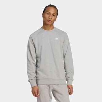 adidas Sweatshirt ADIDAS ORIGINALS ESS CREW FT, Herren, Gr. XXL, weiss (medium grau heather, wei&szlig;), Obermaterial: 100% Baumwolle, Rundhals, Sweatshirts Sweat