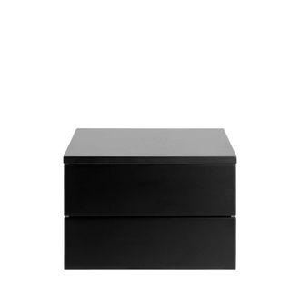 DRAWER Mesita de noche de pared con 2 cajones - Negro