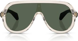 Moncler Sunsette 130mm Pilot Sunglasses in Butter /Solid Dark Green at Nordstrom