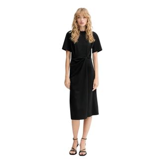 Sessun Jurk met korte mouwen- midi-lengte - Dames - Casual kleedjes - Zwart - S - Wol - Kleedjes