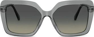 Swarovski square-frame crystal-embellished sunglasses - women - Acetate - 57 - Grey