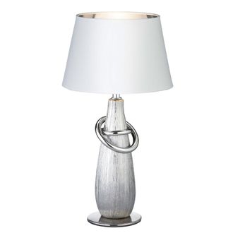Reality Reality Leuchten - L&aacute;mpara De Mesa Moderna Tebas De Cer&aacute;mica Plateada Al. 38 Cm Trio Lighting