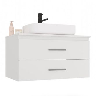 Topeshop NEL - mobile da bagno con 2 cassetti per lavabo, bianco - 80&times;45&times;50 cm