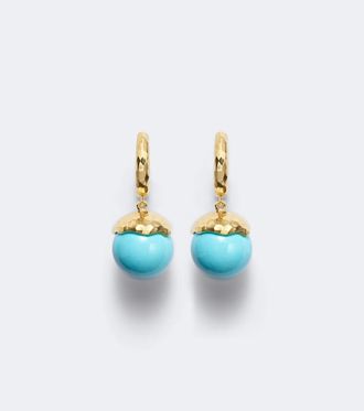 Octavia Elizabeth Orecchini Orb in oro 18kt con turchesi