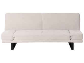 Beliani Sof&aacute; cama 2 plazas chenilla beige claro