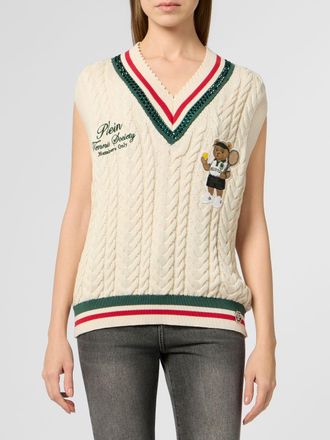 Philipp Plein Gilet in maglia intrecciata Teddy