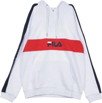 Fila Lichtgewicht capuchontrui in wit/zwart/rood - Heren - Hoodies - Wit - XL - Hoodies & sweatvesten