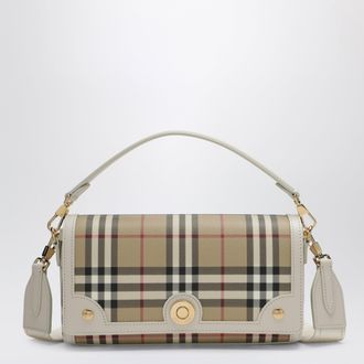 Burberry Note small shoulder bag in coated cotton beige