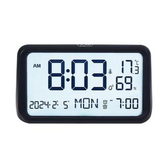 OEM Reloj Despertador Lcd Multifuncional Para Sala De Estar, Dormitorio, Luz Nocturna - Negro