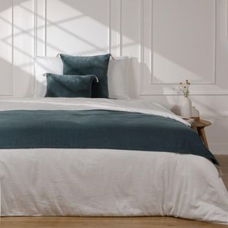 Febronie Pie de cama algod&oacute;n 90x200 azul tormenta