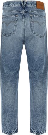 Versace Mens Blue Cotton Straight-Leg Jeans Clothing
